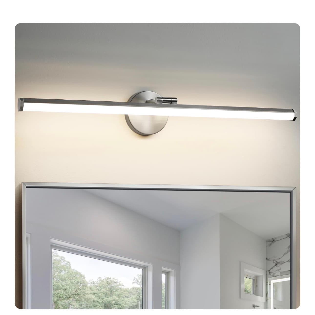 New 30 inch LED Vanity Light with Adjustable Angle and Nickel Finish - Image 1