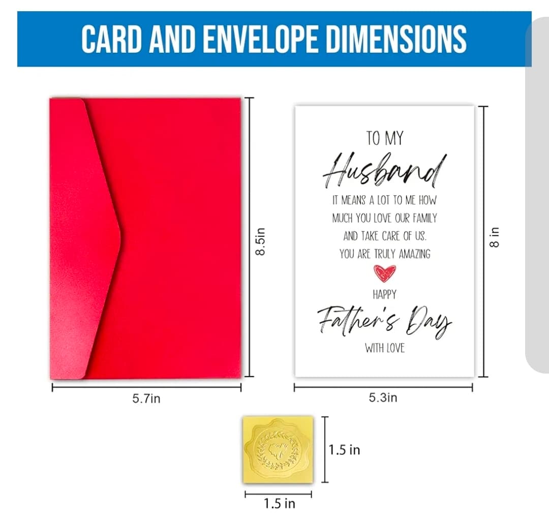 Father's Day Card for Husband with Red Envelope - Thumbnail 2