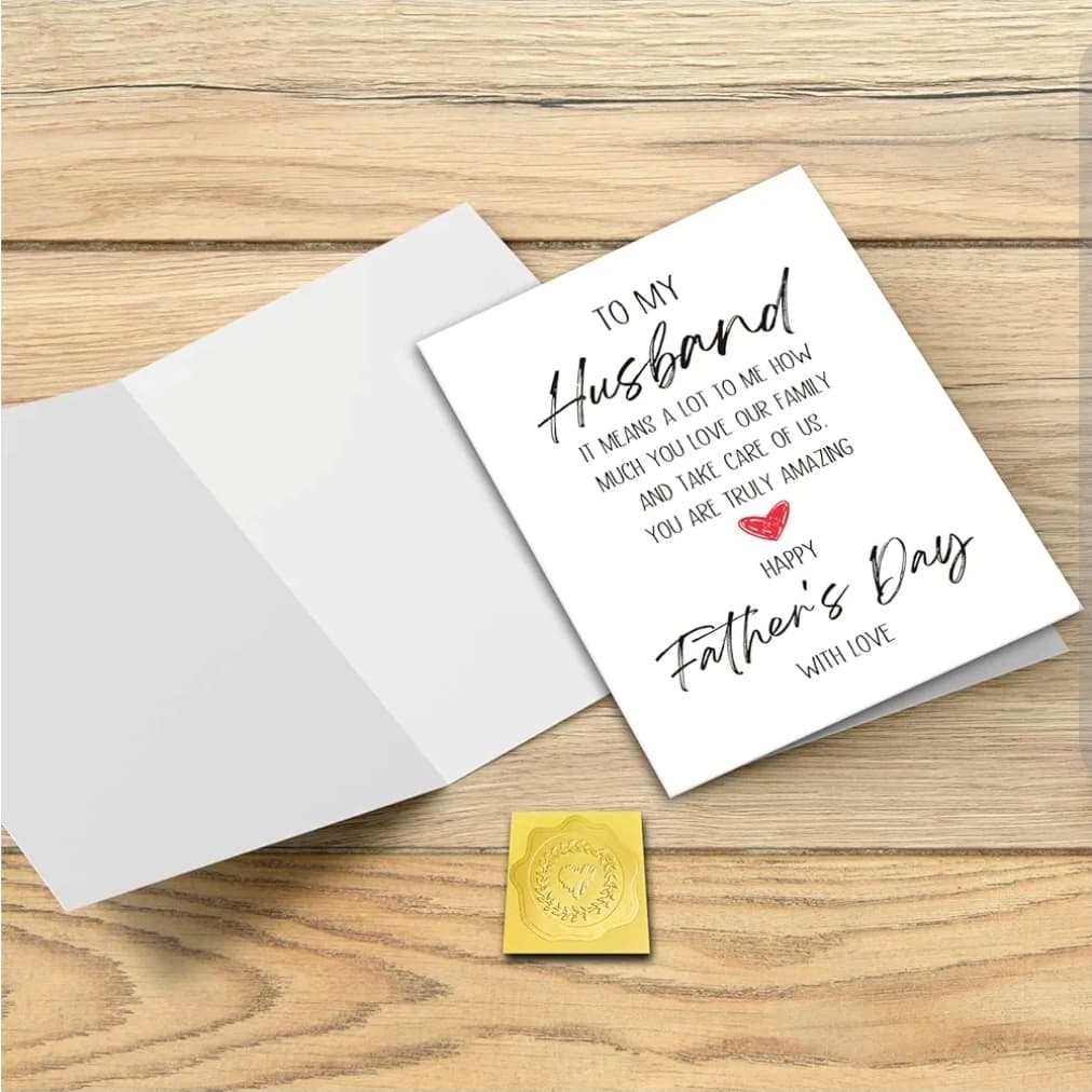 Father's Day Card for Husband with Red Envelope - Thumbnail 3
