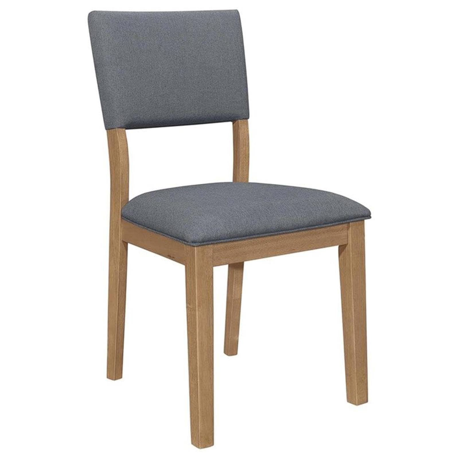 2 x MAKLAINE Farmhouse Fabric Padded Upholstered Side Chair in Blue, 19.25" - Image 1