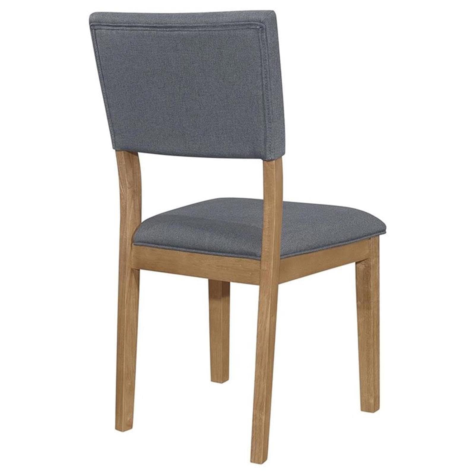 2 x MAKLAINE Farmhouse Fabric Padded Upholstered Side Chair in Blue, 19.25" - Thumbnail 5