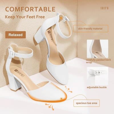IDIFU White Pumps, White, Size 5 - Thumbnail 5