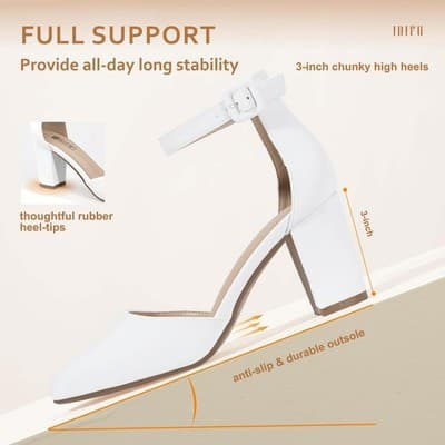 IDIFU White Pumps, White, Size 5 - Thumbnail 4