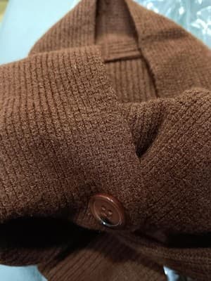 Wenrine Womens Deep V Neck Sweater Dress, Coffee, Small - Thumbnail 4