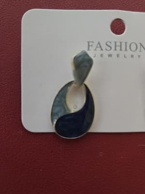 Two Tone Drop Earrings for Women Elegant Dangle Earrings - Thumbnail 2