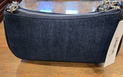 The Drop Women's Melanie Small Shoulder Bag Denim Silver Chain One Size NWT - Thumbnail 4