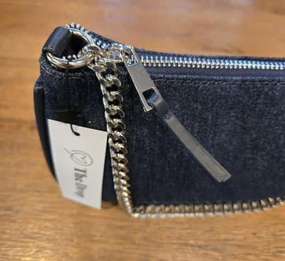 The Drop Women's Melanie Small Shoulder Bag Denim Silver Chain One Size NWT - Thumbnail 3