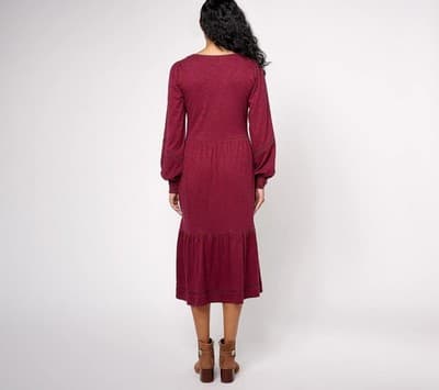 Denim & Co. Canyon Retreat Dress, Black, Size 2X - Thumbnail 2