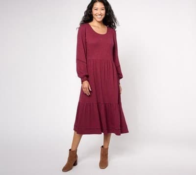 Denim & Co. Canyon Retreat Dress, Black, Size 2X - Image 1