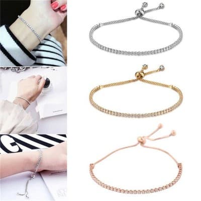 Women's Crystal Rhinestone Bracelets - Thumbnail 2