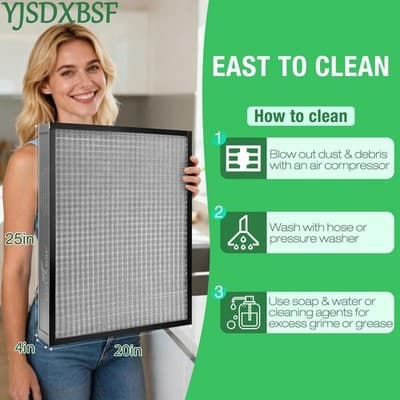 Washable Air Filter, 20x25x4, MERV 11, New - Thumbnail 2