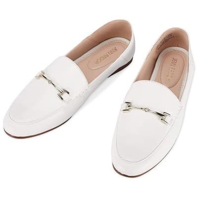 Womens Penny Loafers, white, size 7 - Image 1