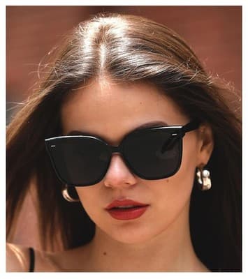 Mazzen Polarized Sunglasses, Black Grey Lenses with Black Frame - Thumbnail 2