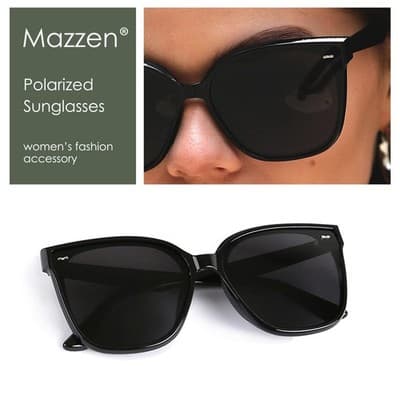 Mazzen Polarized Sunglasses, Black Grey Lenses with Black Frame - Thumbnail 4