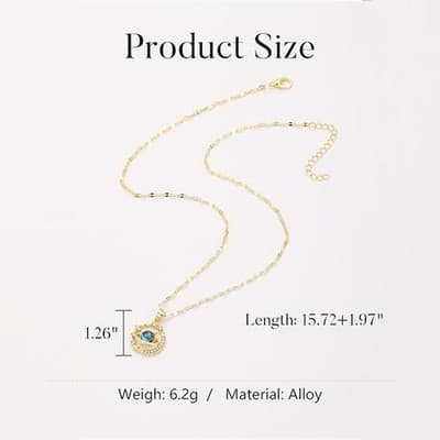 Gold Necklace for Women, Celestial Moon and Star Gemstone Pendant Necklace - Thumbnail 2