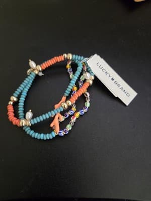Lucky Brand Turquoise Summer Bracelet Set, Gold, One Size - Thumbnail 2