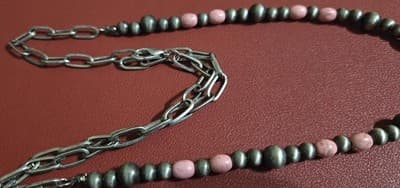Necklace Bohemian Y shaped Pink, Brand New - Thumbnail 3
