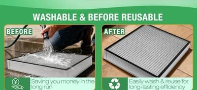 Washable Air Filter, 16x25x4, MERV 11, New - Thumbnail 4