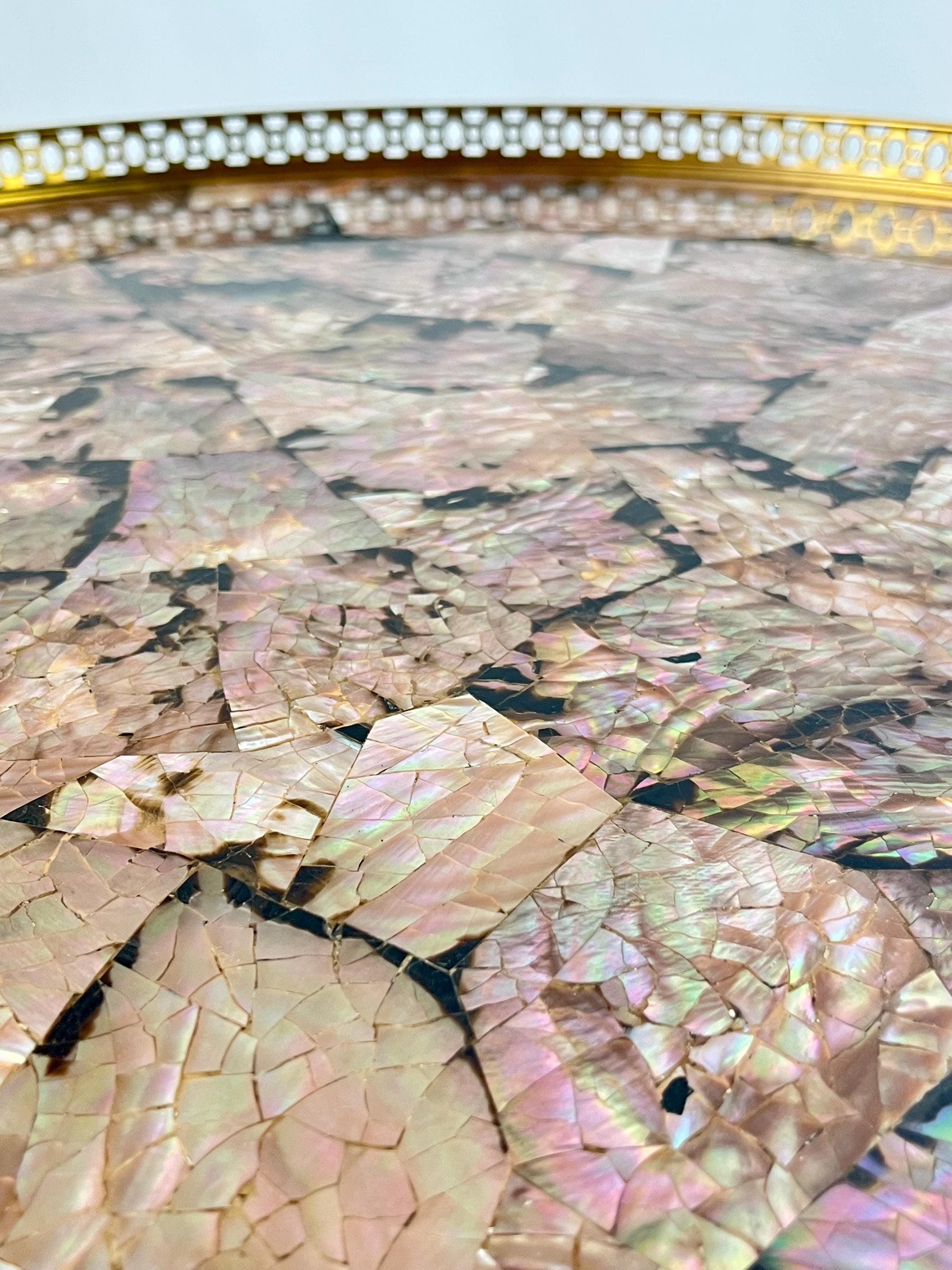 Maitland-Smith Tessellated Pink Penn Shell Center Table - Thumbnail 9