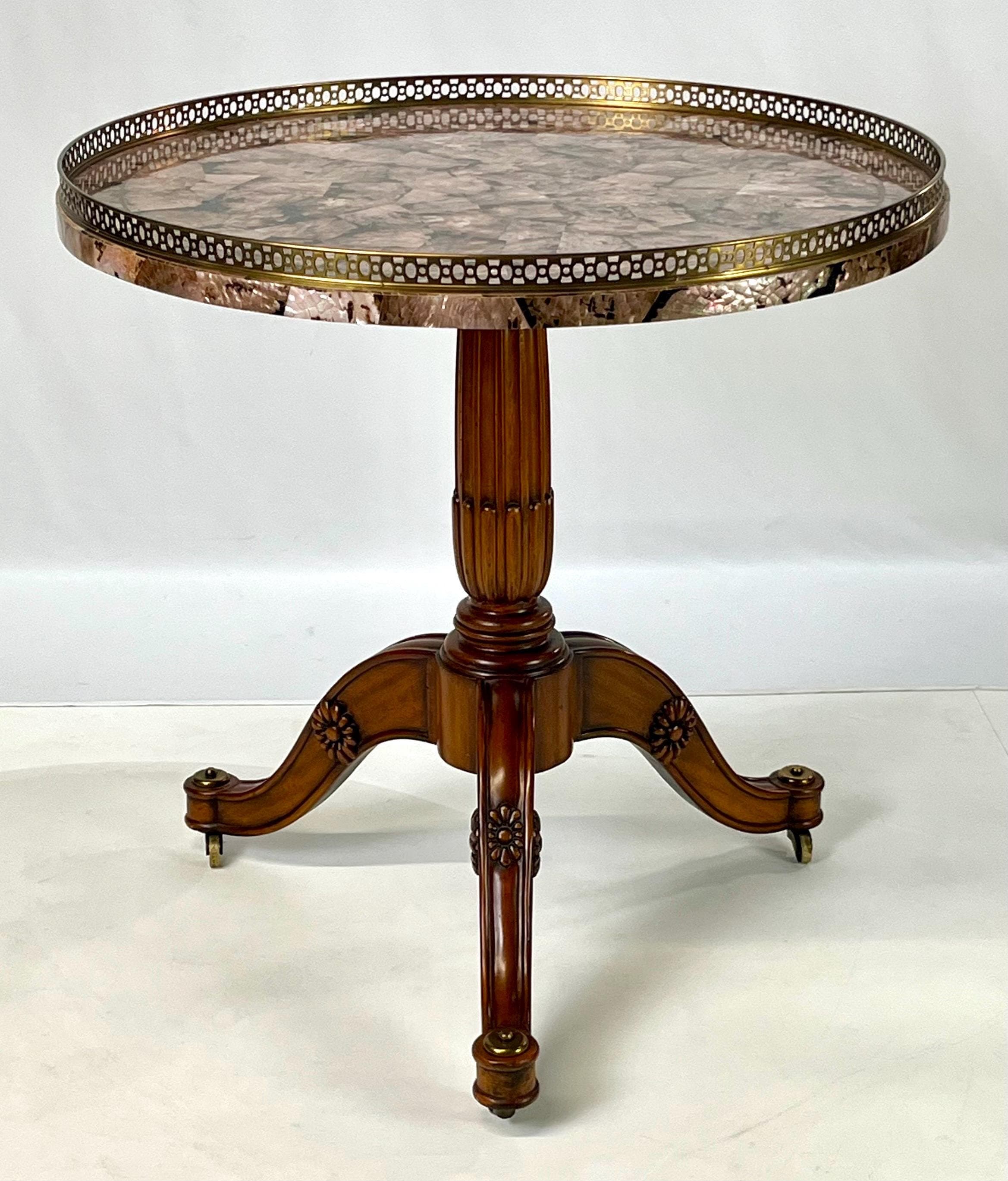Maitland-Smith Tessellated Pink Penn Shell Center Table - Image 1