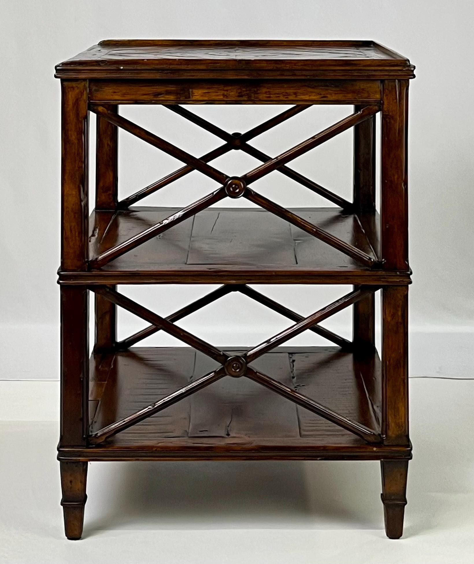 Theodore Alexander Castle Bromwich Parquetry Three-Tier Side Table - Thumbnail 7