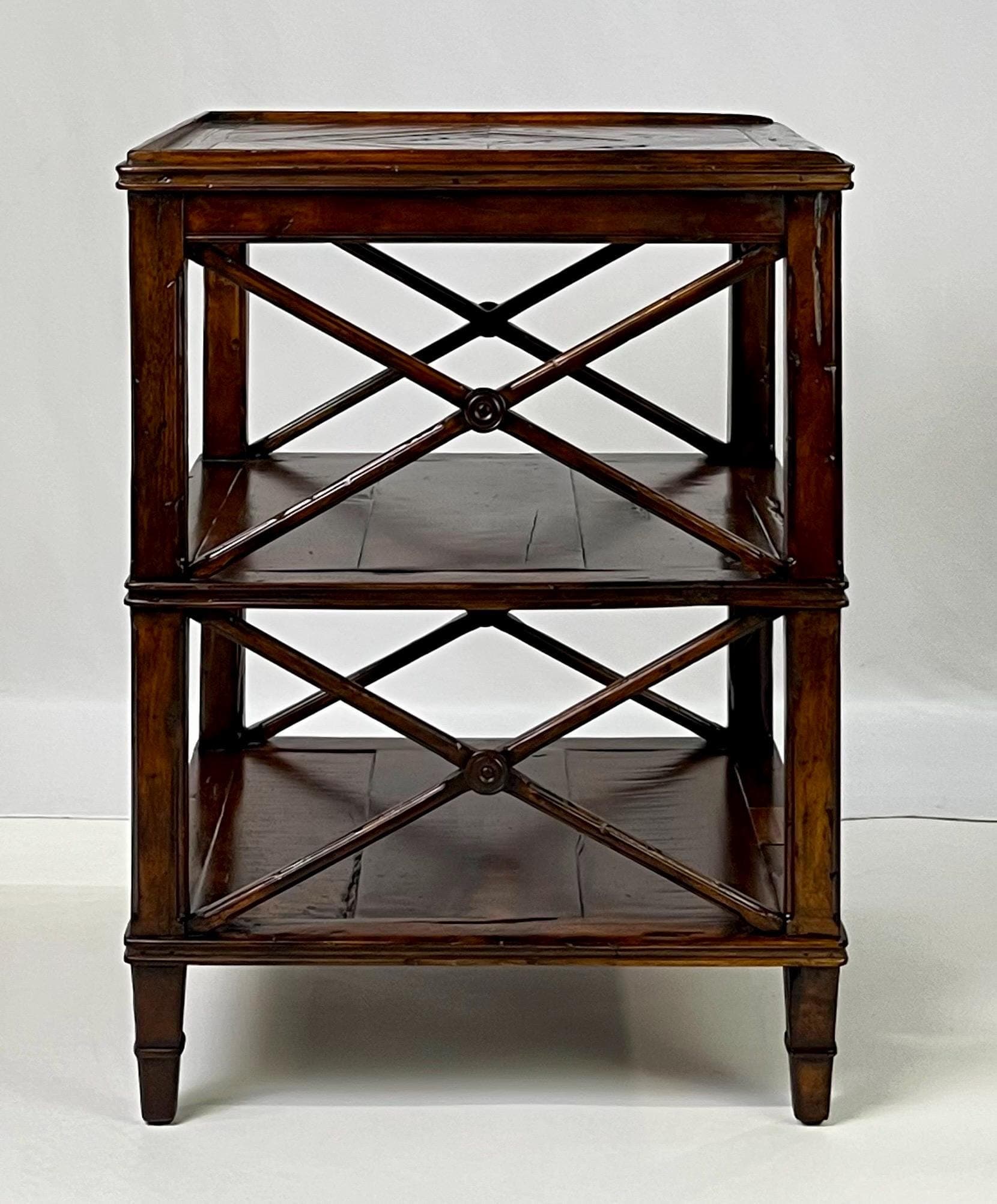 Theodore Alexander Castle Bromwich Parquetry Three-Tier Side Table - Thumbnail 10