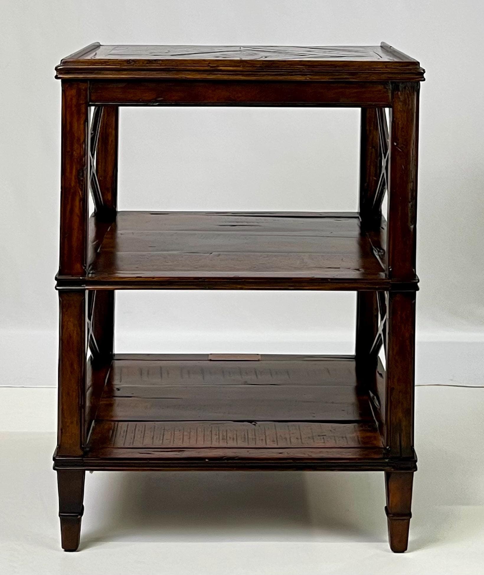 Theodore Alexander Castle Bromwich Parquetry Three-Tier Side Table - Thumbnail 9