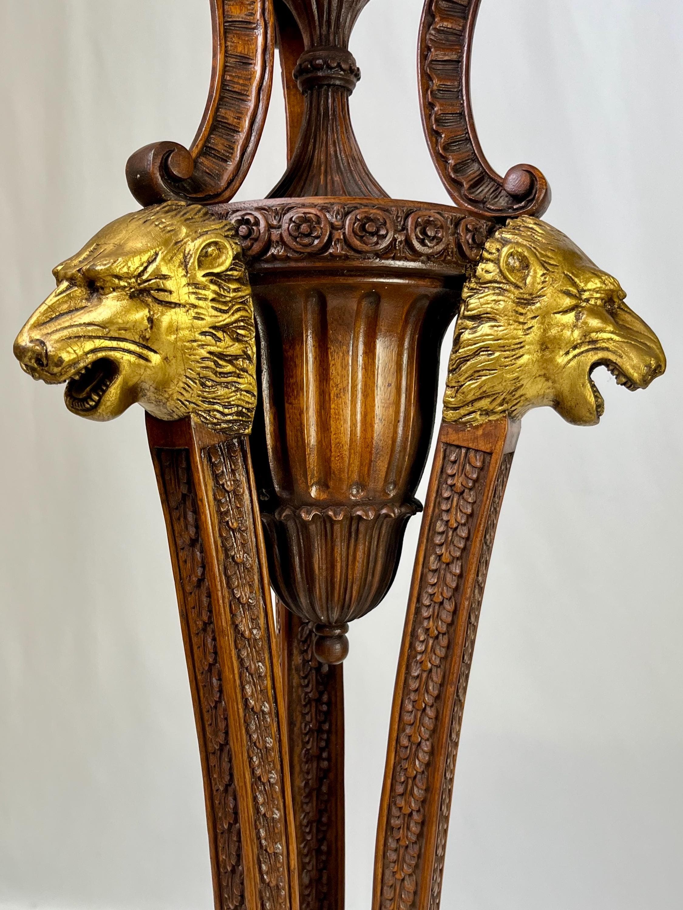 Neoclassical Empire Style Parcel Gilt Pedestals - A Pair - Thumbnail 7