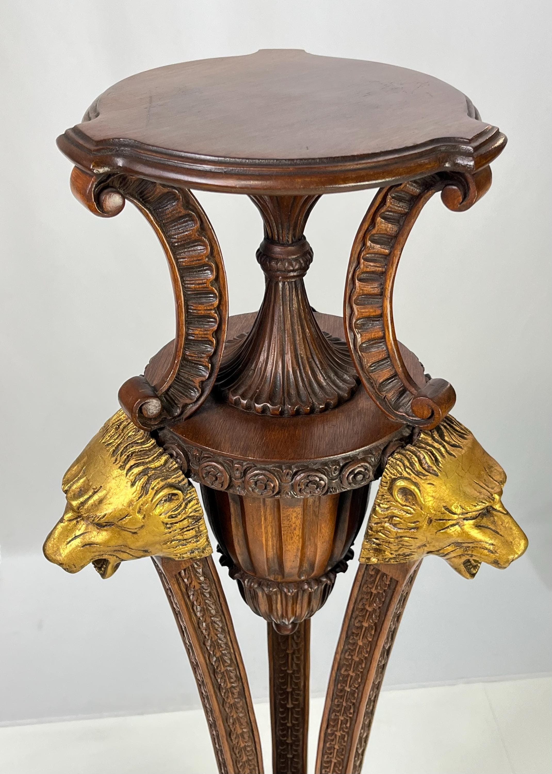 Neoclassical Empire Style Parcel Gilt Pedestals - A Pair - Thumbnail 11