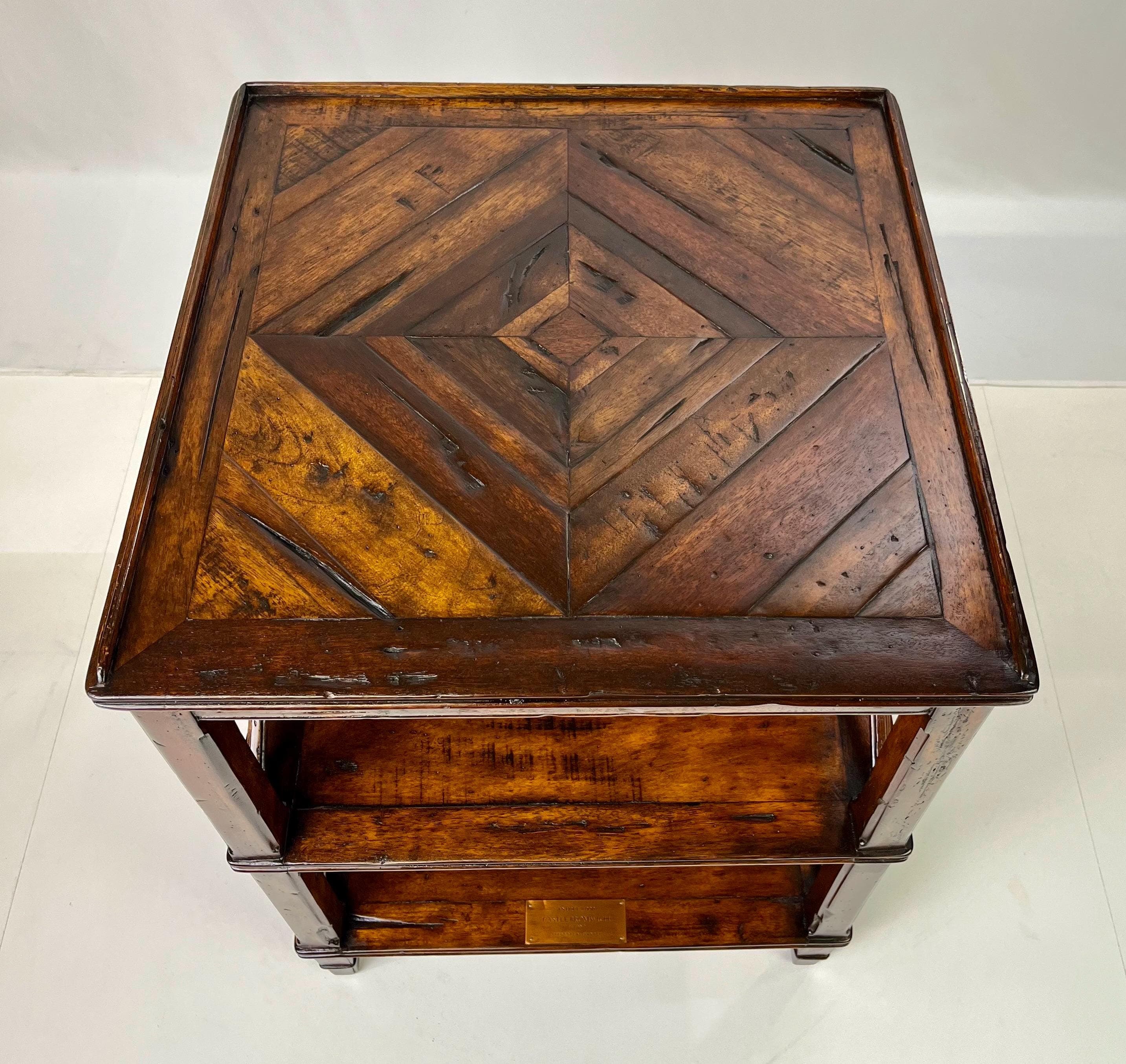 Theodore Alexander Castle Bromwich Parquetry Three-Tier Side Table - Thumbnail 5