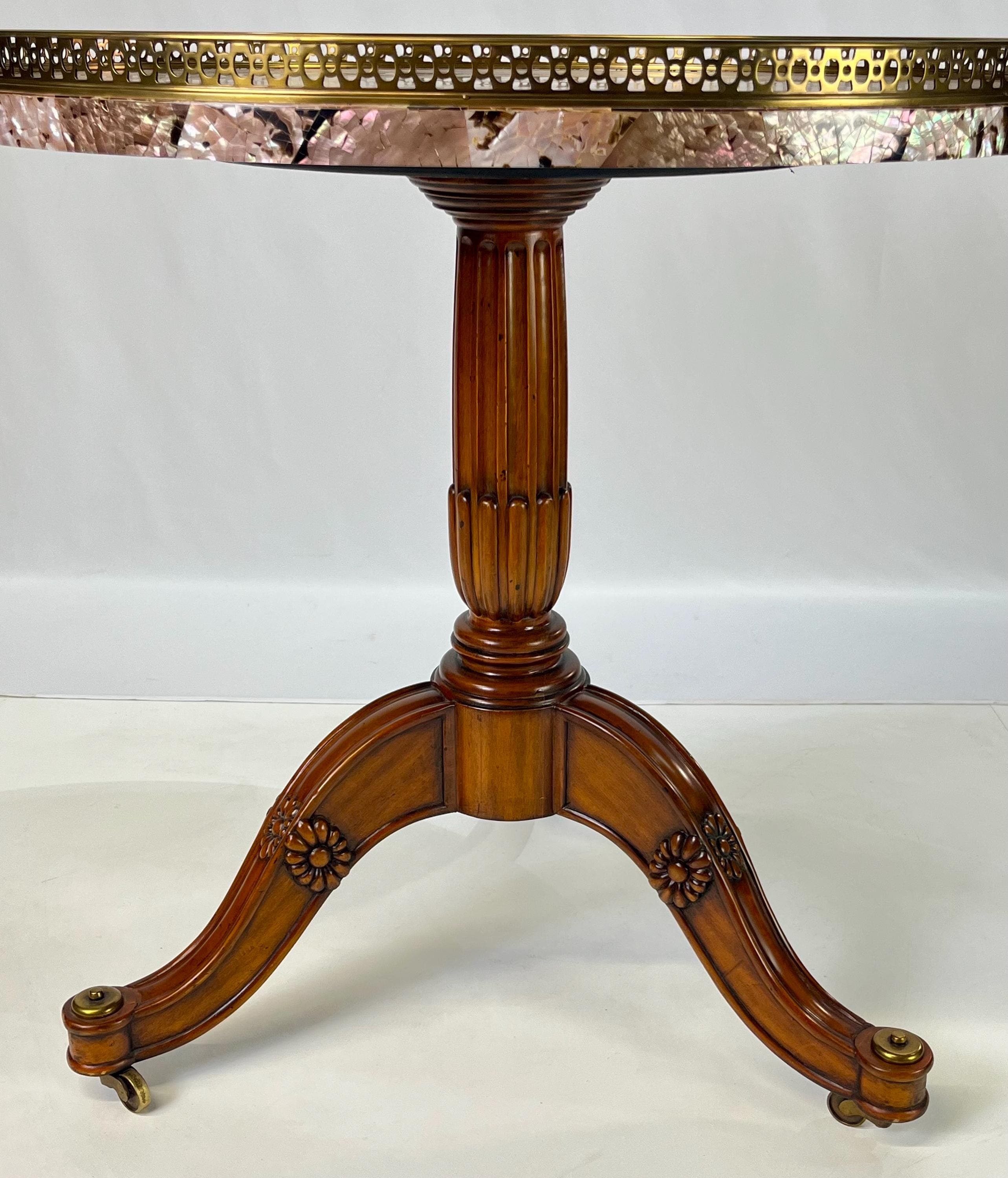 Maitland-Smith Tessellated Pink Penn Shell Center Table - Thumbnail 10