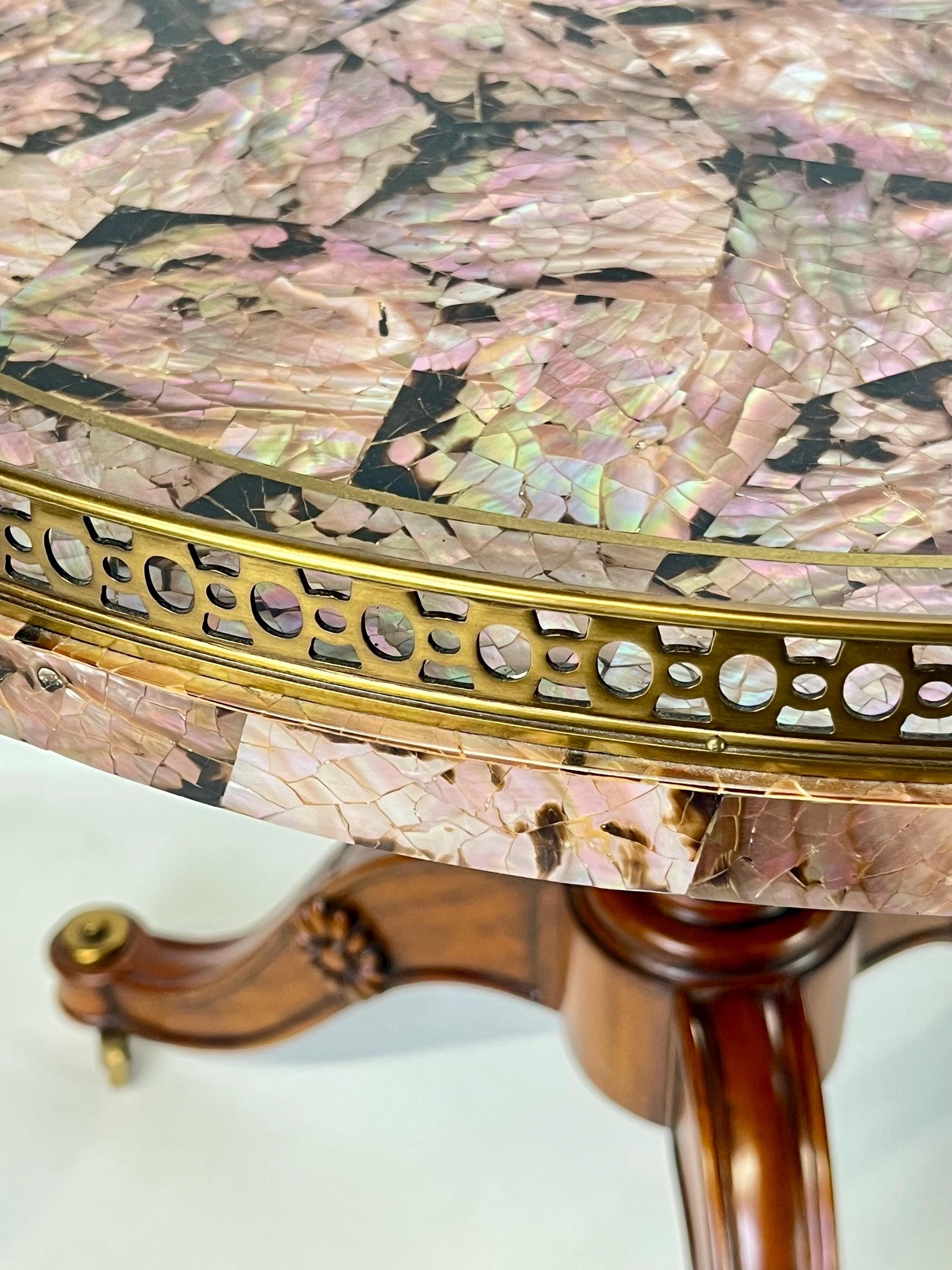 Maitland-Smith Tessellated Pink Penn Shell Center Table - Thumbnail 14