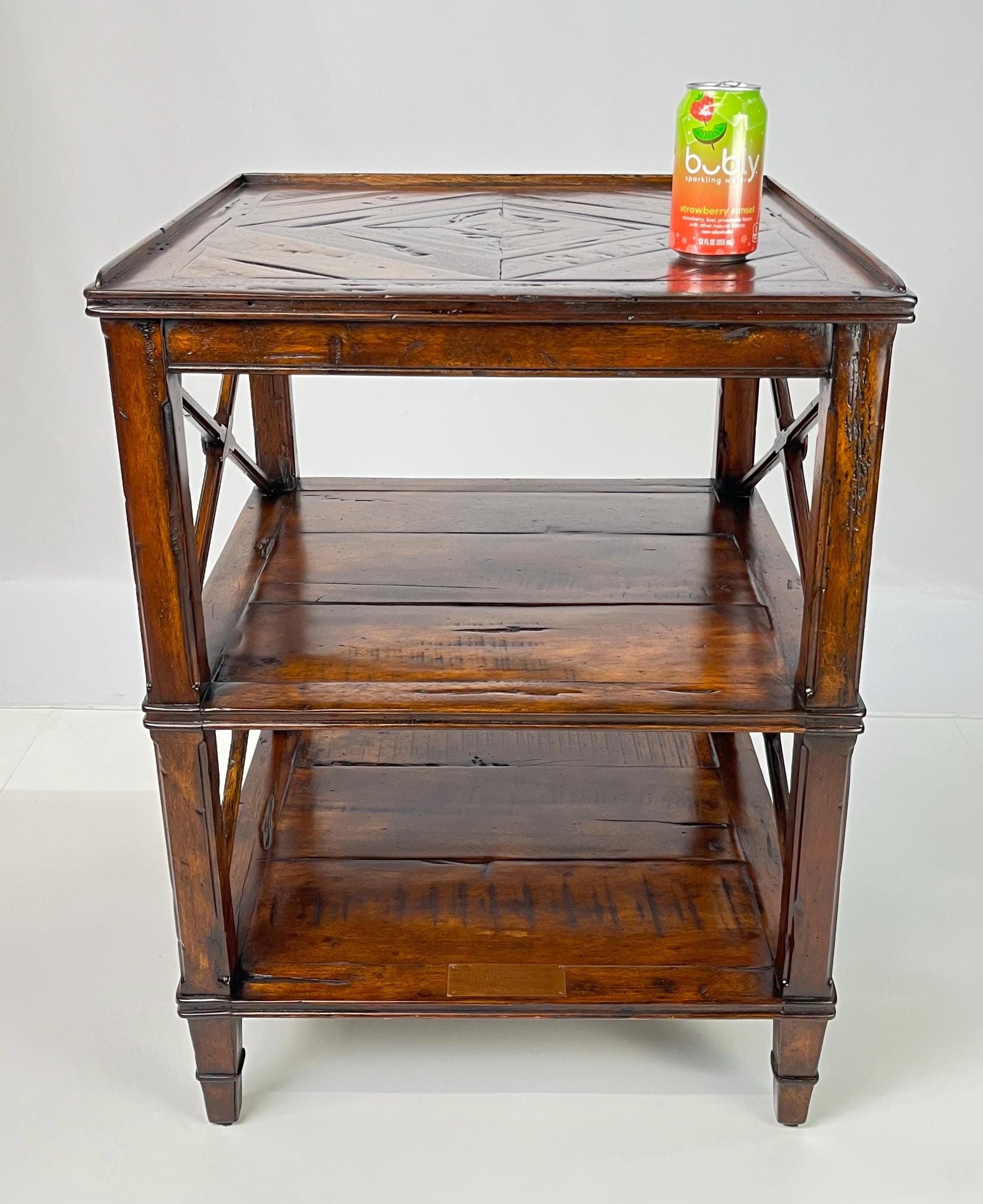 Theodore Alexander Castle Bromwich Parquetry Three-Tier Side Table - Thumbnail 15