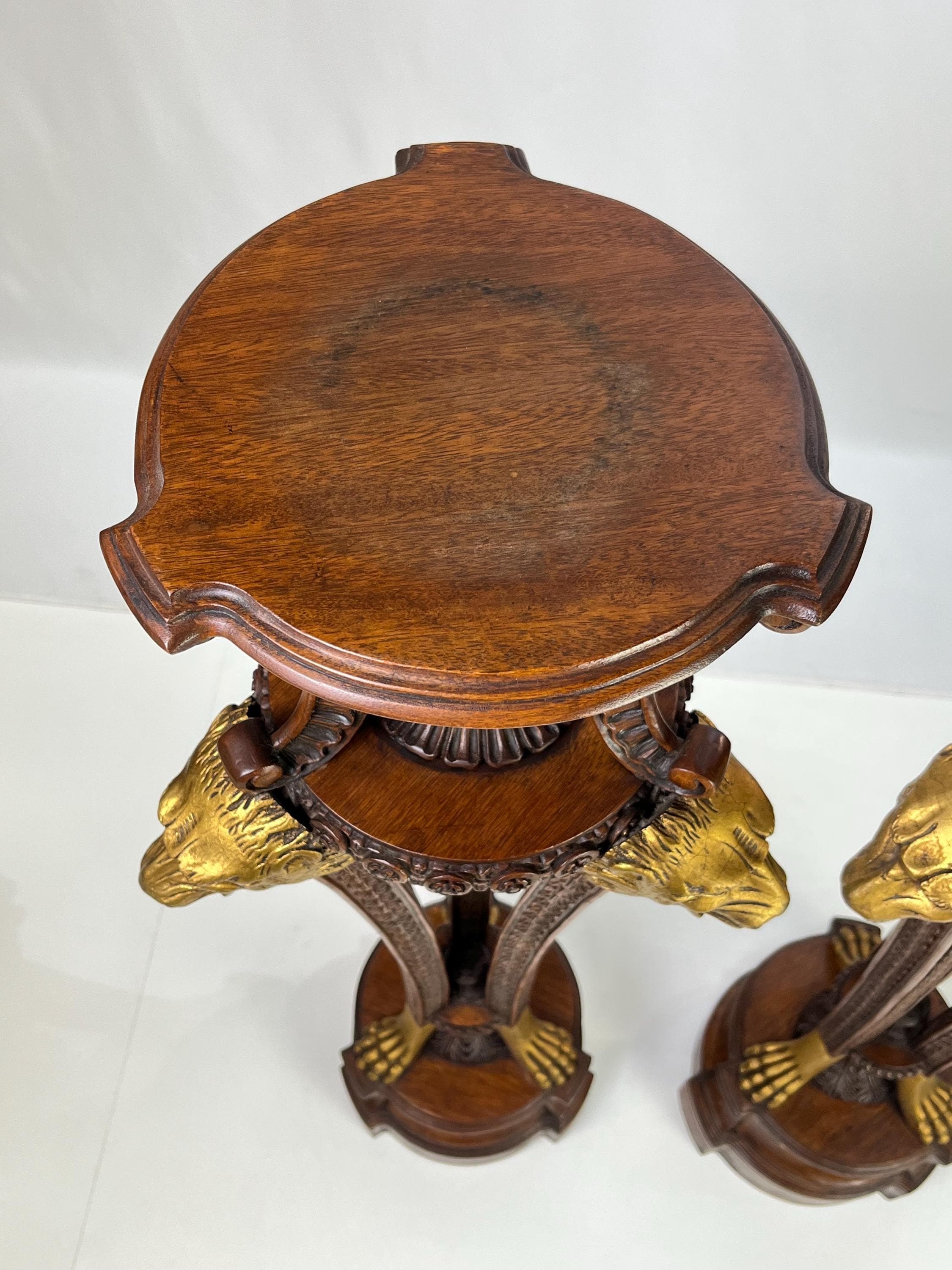 Neoclassical Empire Style Parcel Gilt Pedestals - A Pair - Thumbnail 16