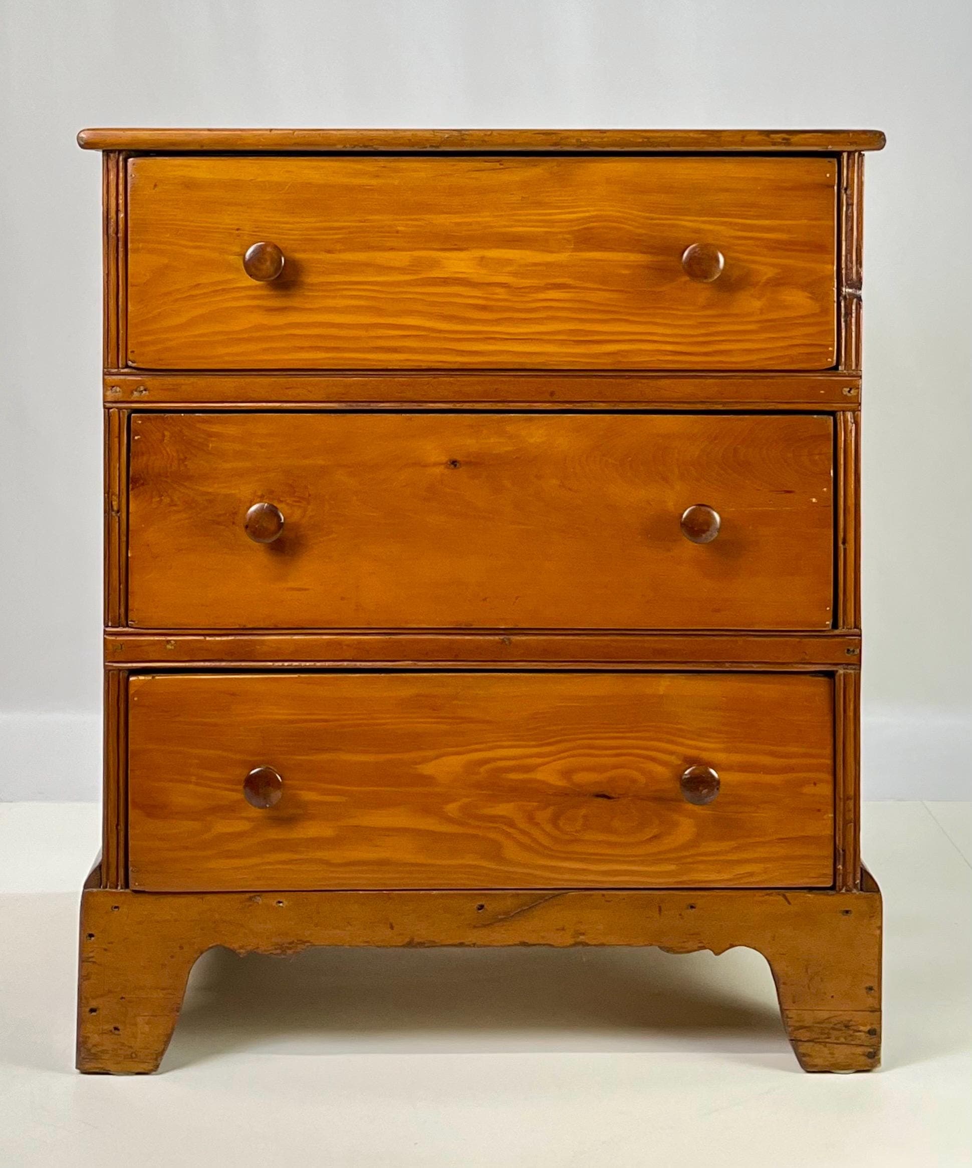19th Century Antique Pine Three-Drawer Chest - Image 1