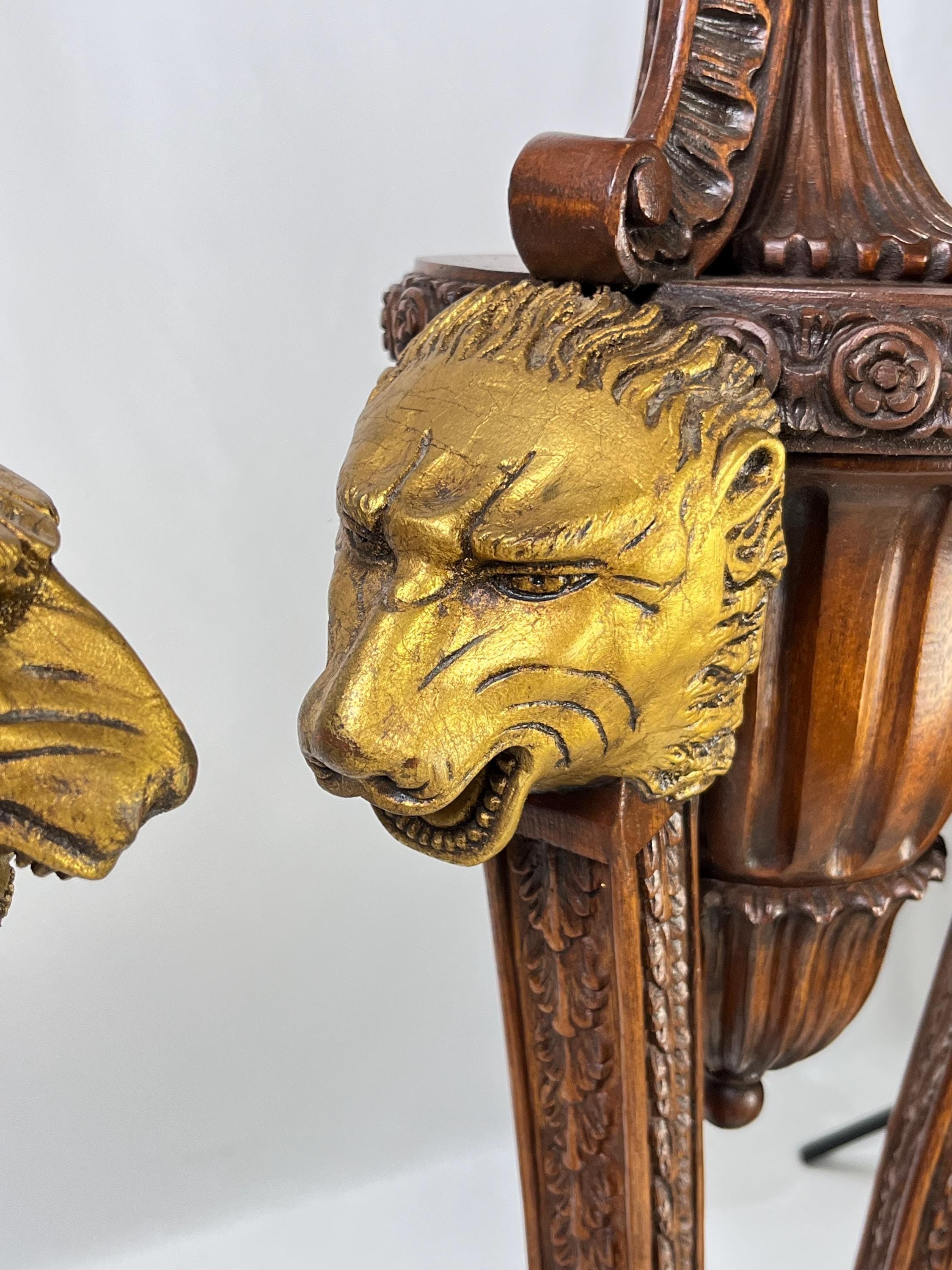 Neoclassical Empire Style Parcel Gilt Pedestals - A Pair - Thumbnail 9