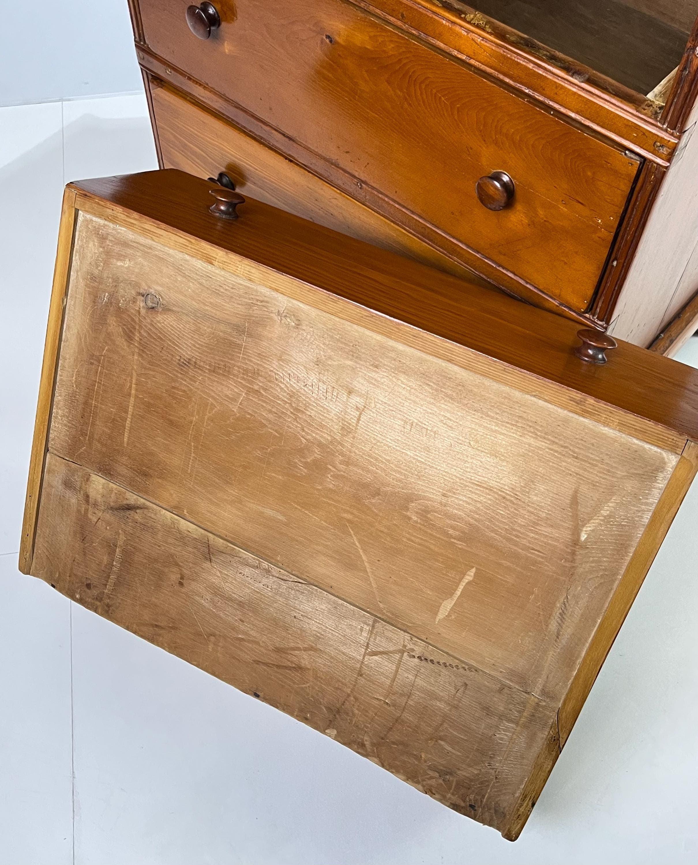 19th Century Antique Pine Three-Drawer Chest - Thumbnail 10