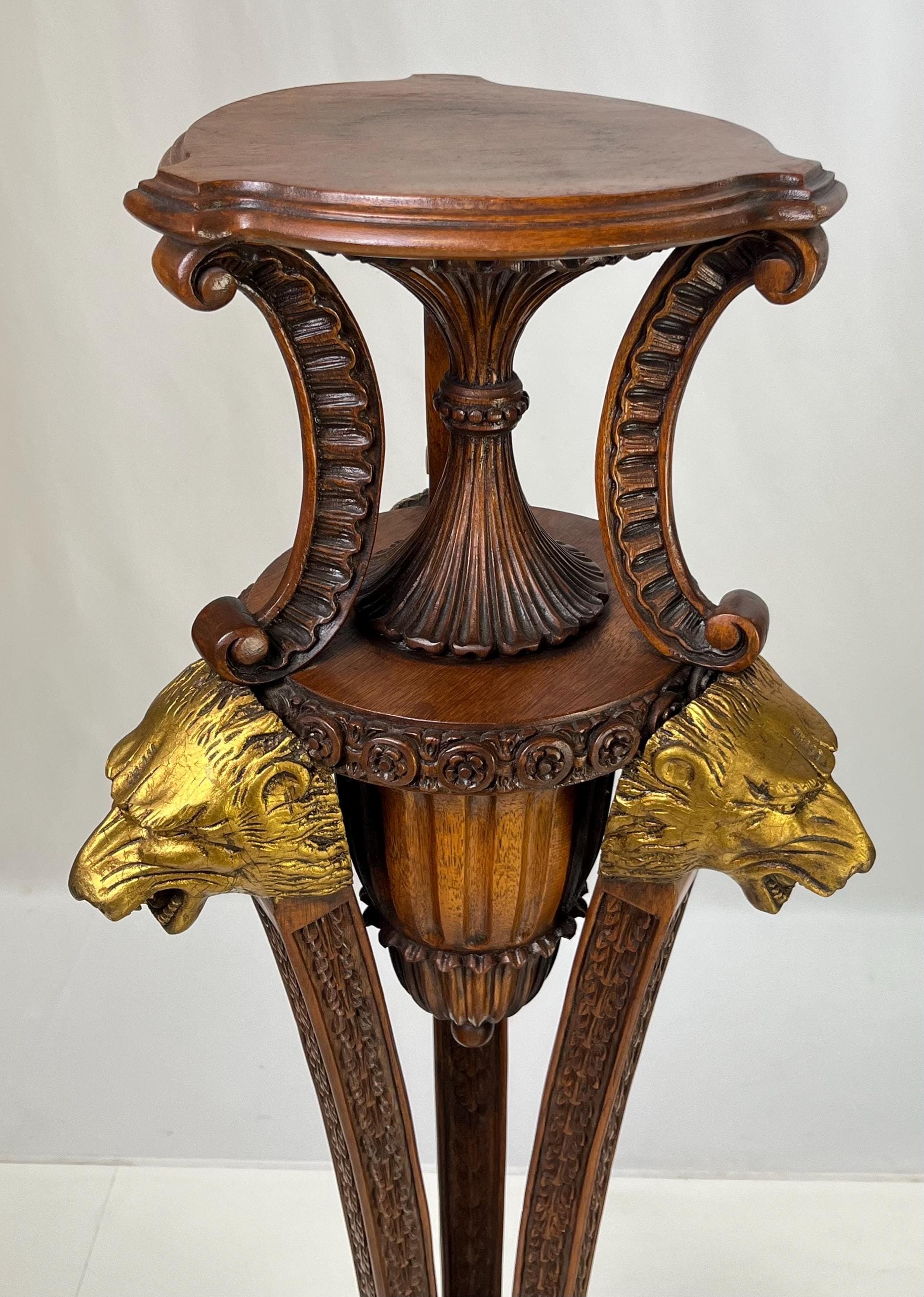 Neoclassical Empire Style Parcel Gilt Pedestals - A Pair - Thumbnail 12