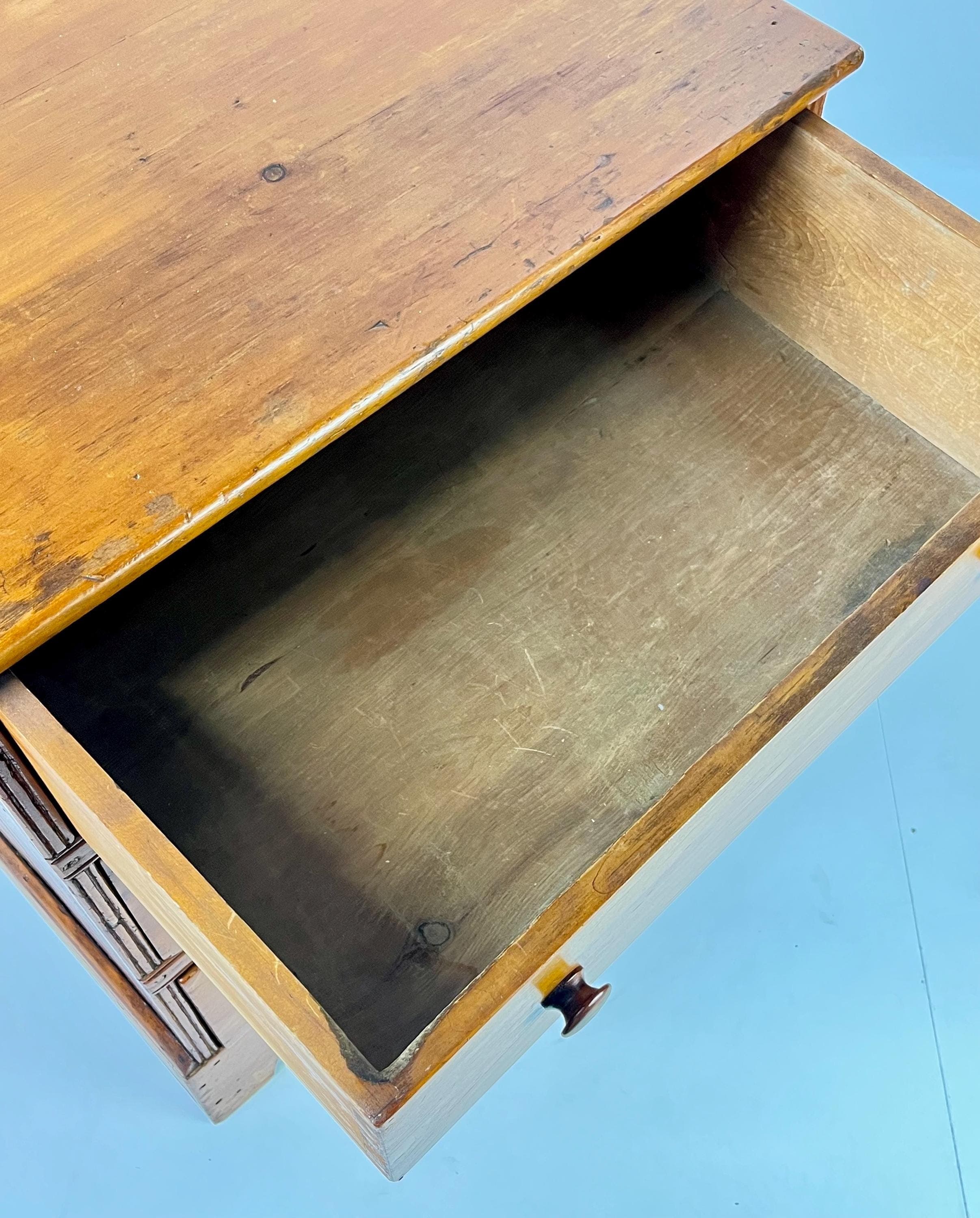 19th Century Antique Pine Three-Drawer Chest - Thumbnail 9