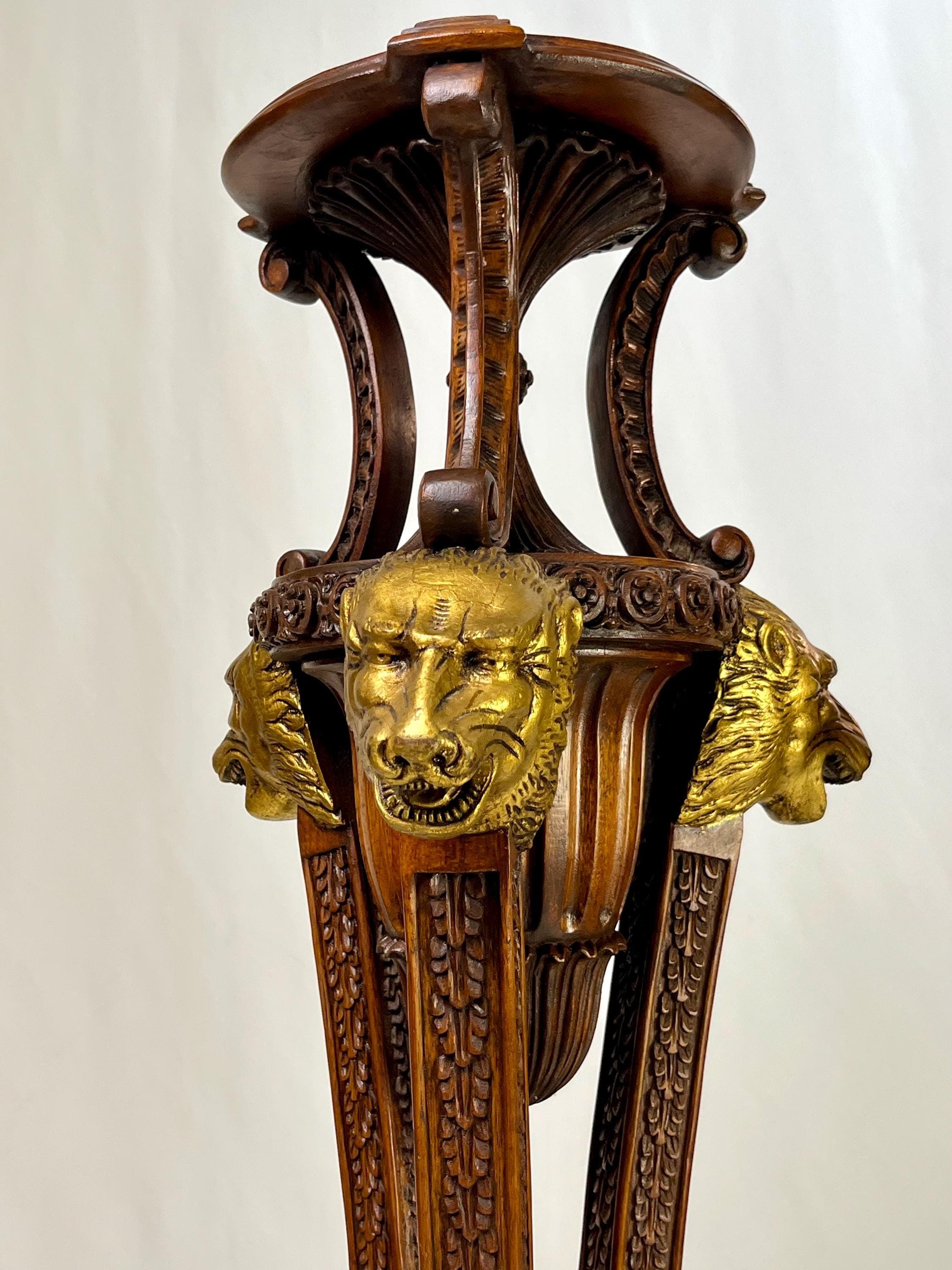 Neoclassical Empire Style Parcel Gilt Pedestals - A Pair - Thumbnail 10