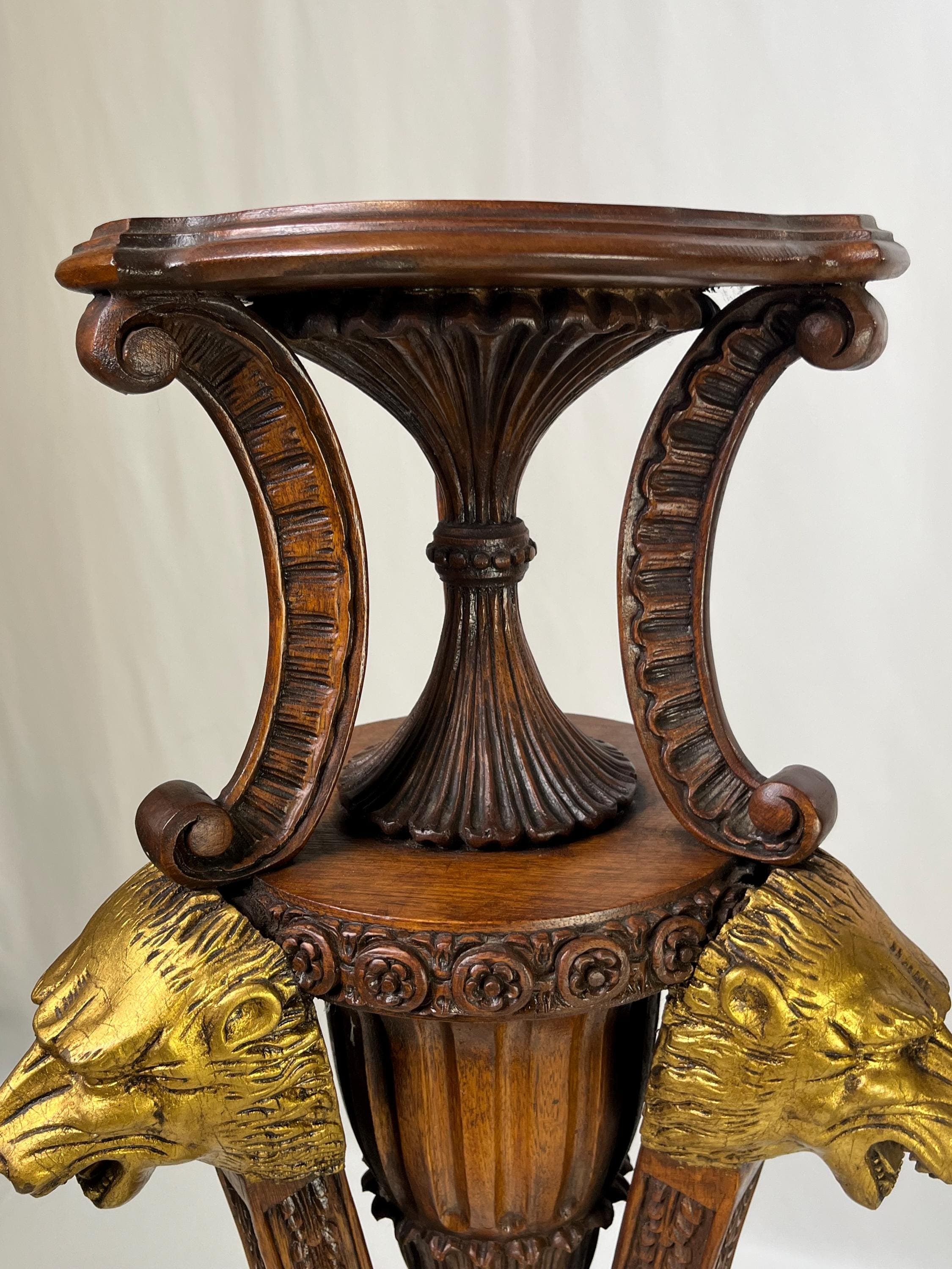 Neoclassical Empire Style Parcel Gilt Pedestals - A Pair - Thumbnail 15