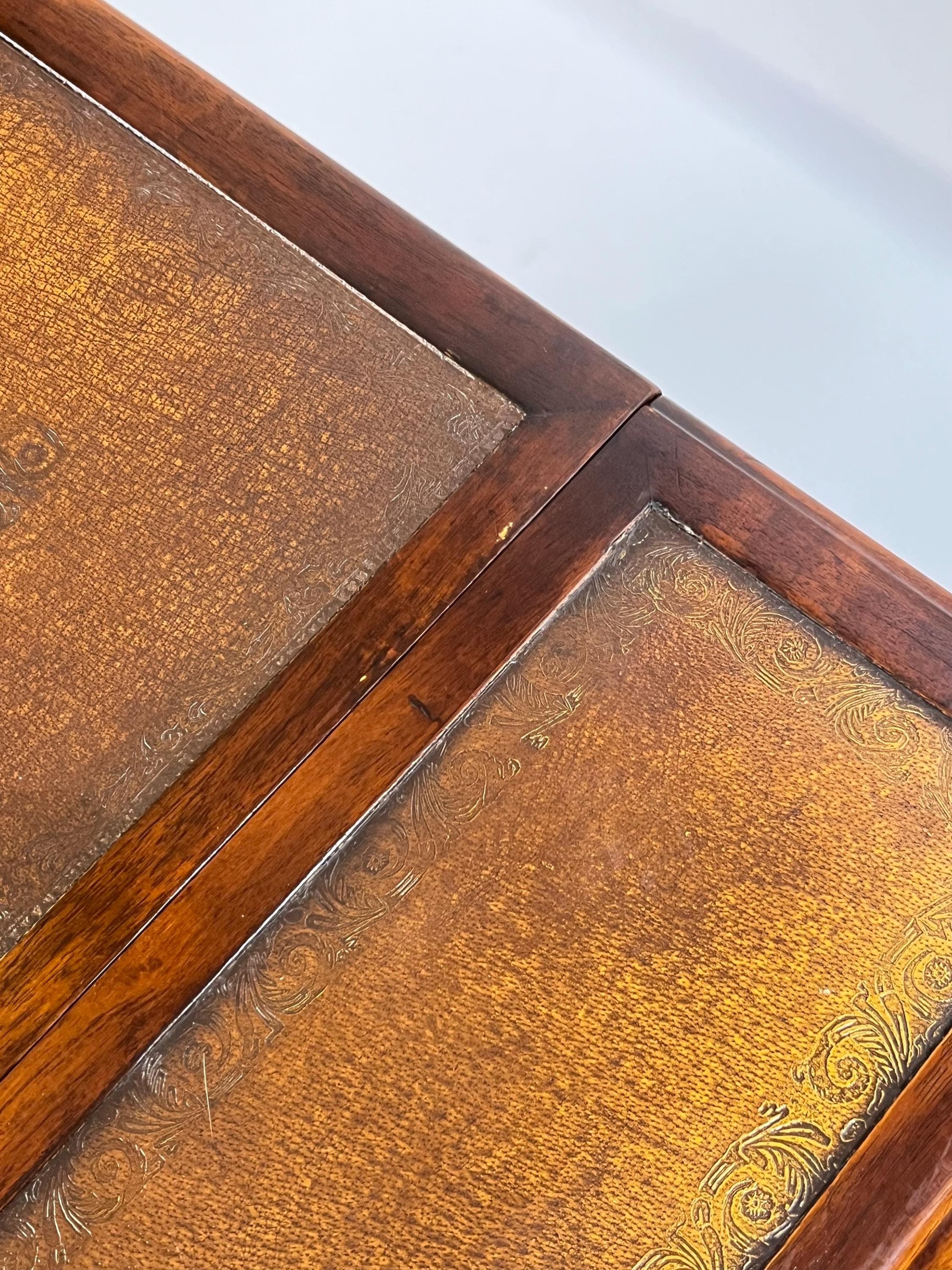 Theodore Alexander Attributed Barley Twist Game Table With Reversible Tooled Leather Top - Thumbnail 17