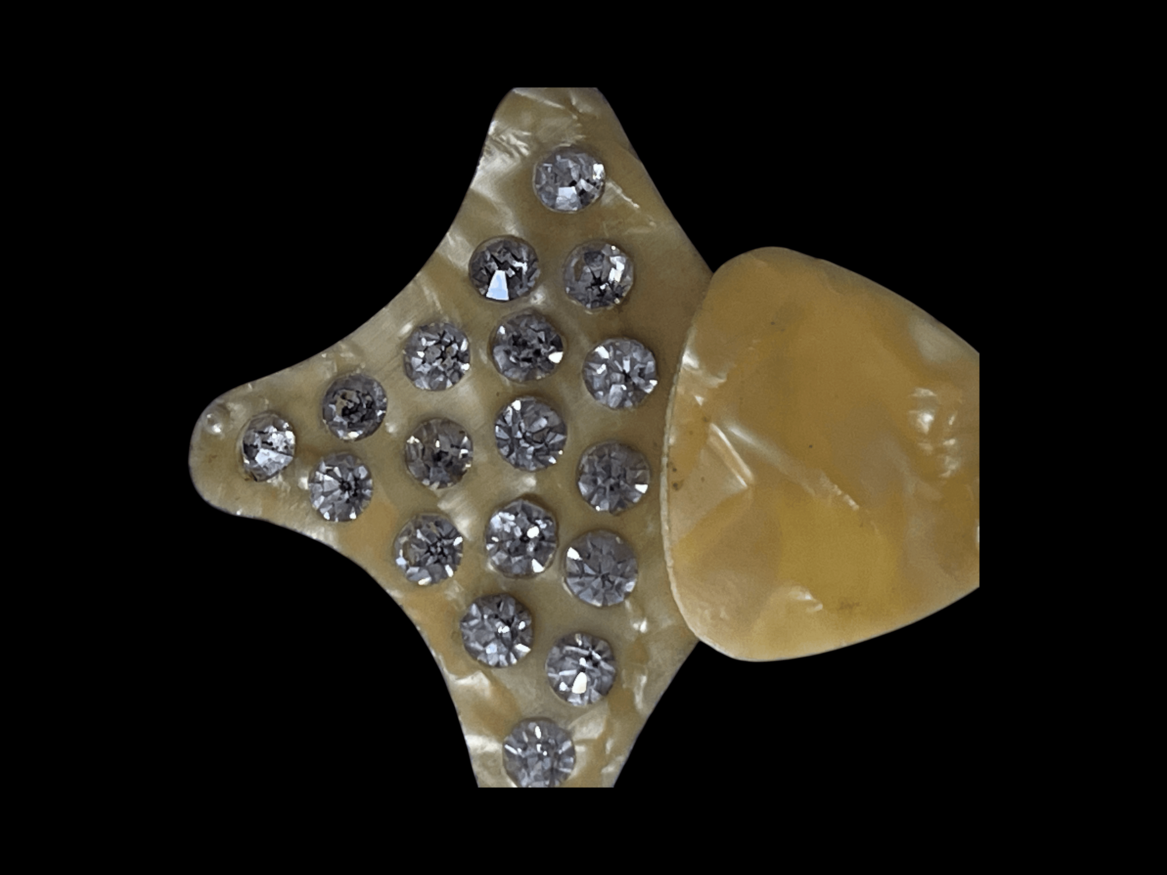 Antique Celluloid Rhinestone Art Deco Geometric Stick Pin Vintage Jewelry - Thumbnail 3