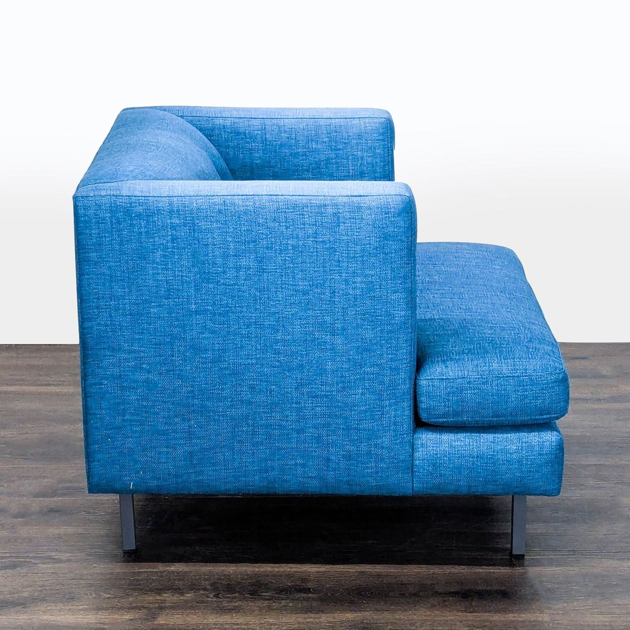 CB2 Avec Blue Modern Lounge Chair with Metal Legs - Thumbnail 3