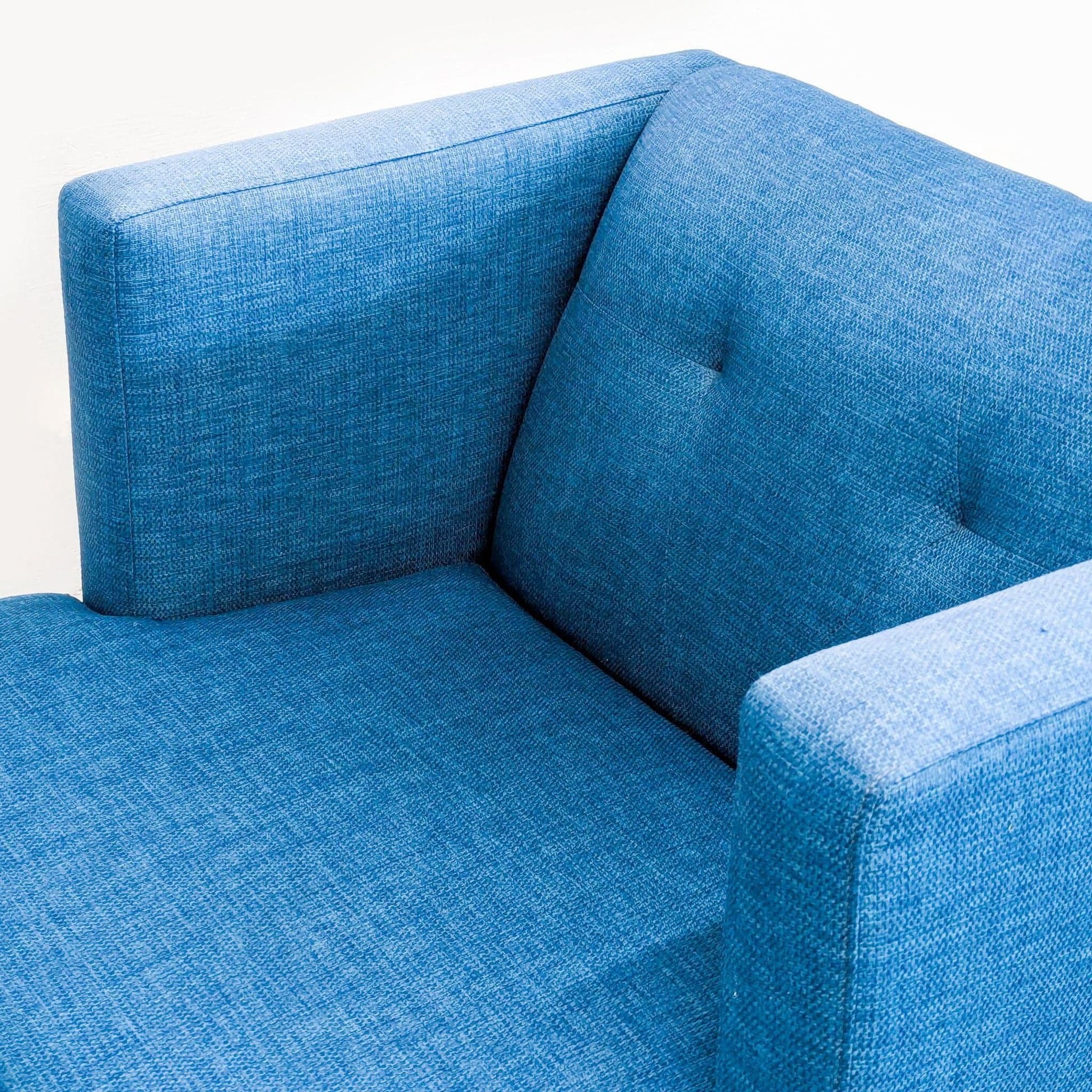 CB2 Avec Blue Modern Lounge Chair with Metal Legs - Thumbnail 6
