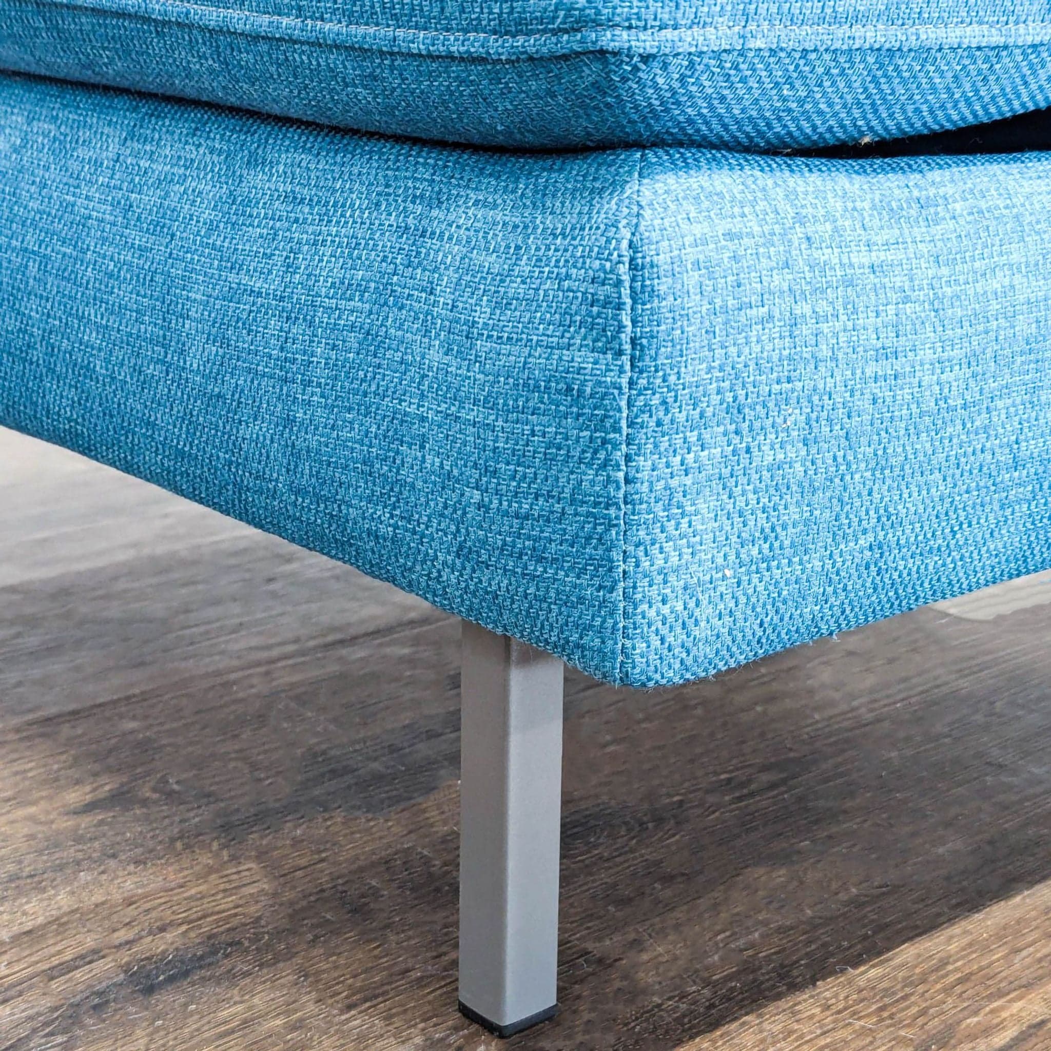CB2 Avec Blue Modern Lounge Chair with Metal Legs - Thumbnail 8