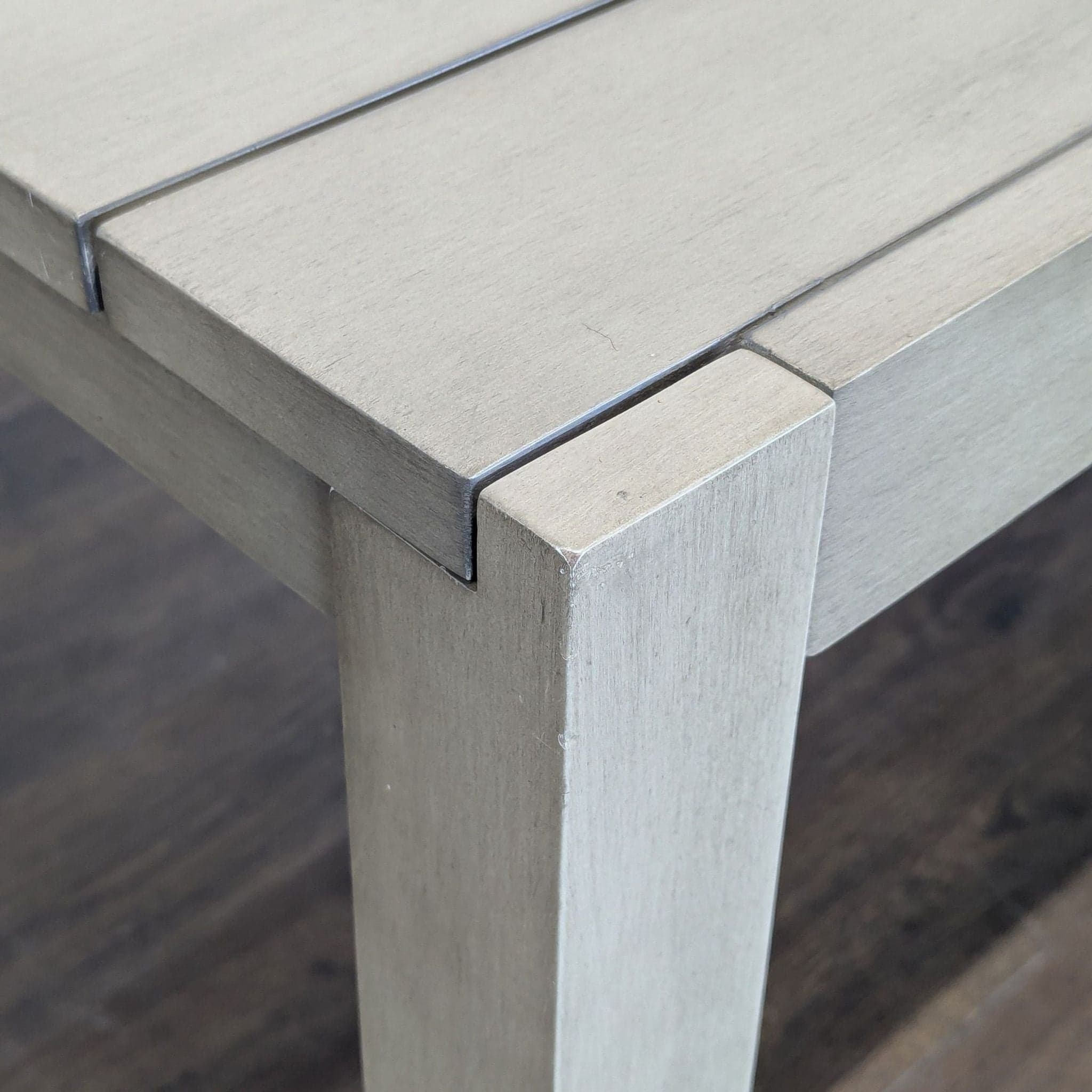 CB2 Matera Modern Outdoor Slatted Dining Table – Light Grey - Thumbnail 5