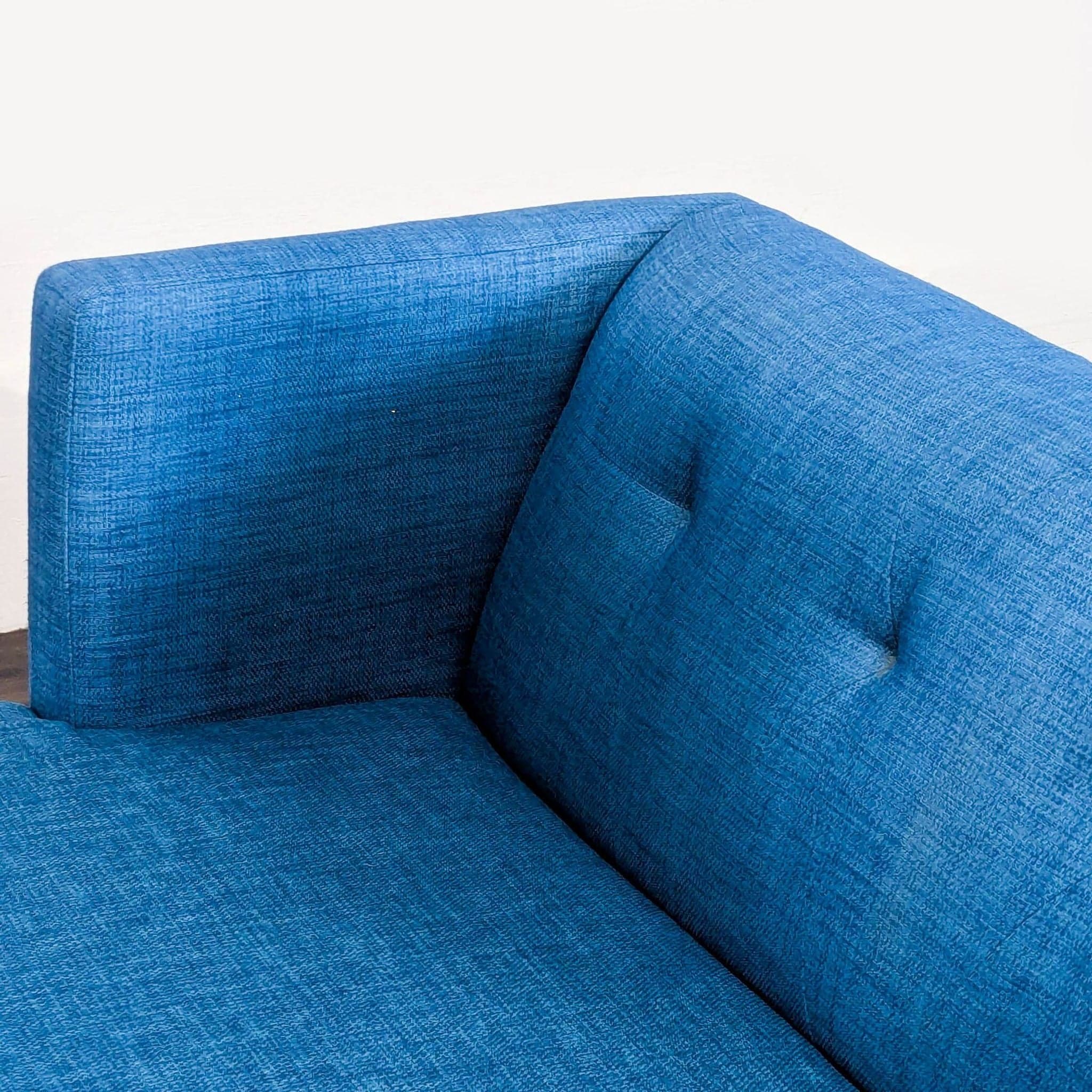 CB2 Avec Modern Blue Fabric Loveseat with Metal Legs - Thumbnail 6