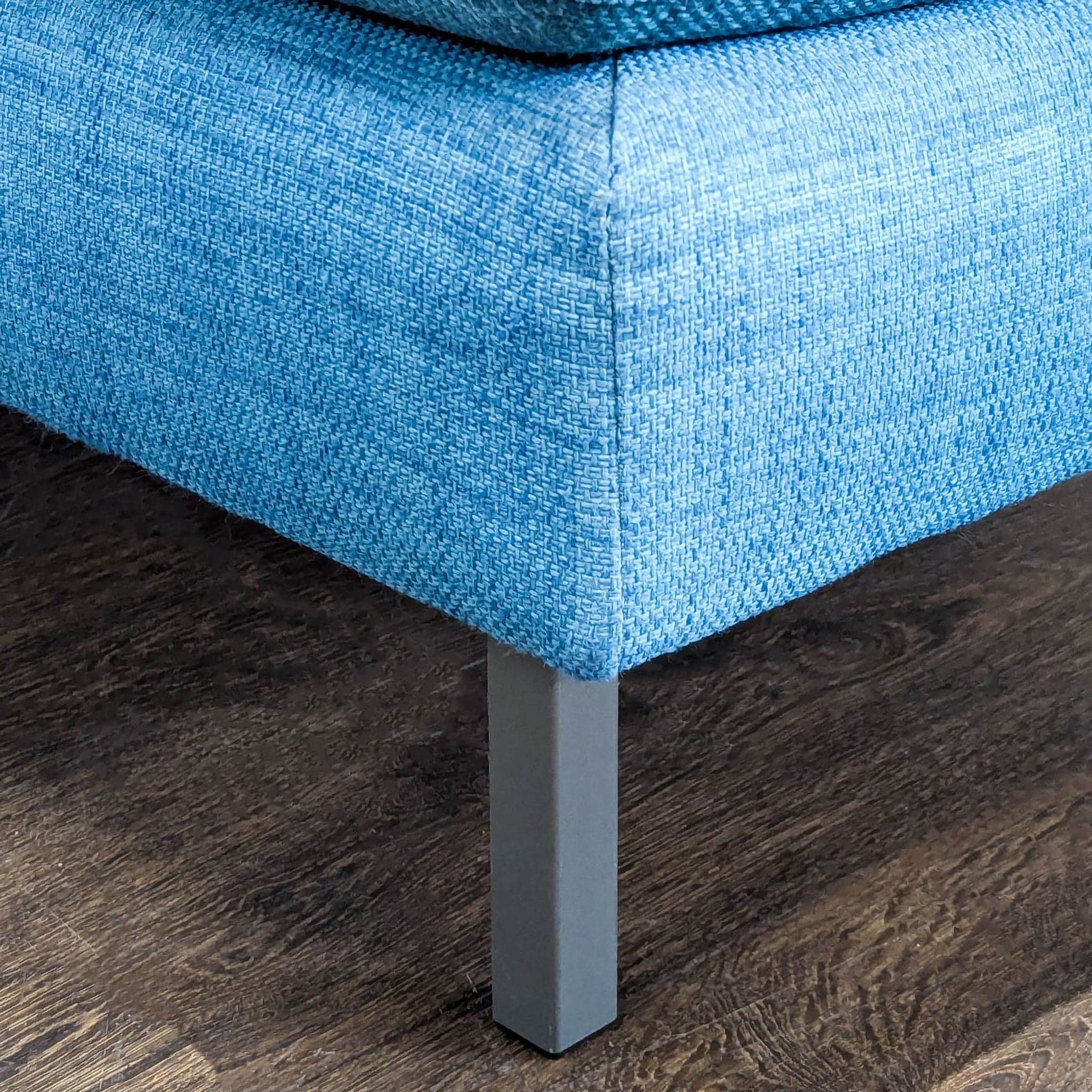 CB2 Avec Modern Blue Fabric Loveseat with Metal Legs - Thumbnail 7