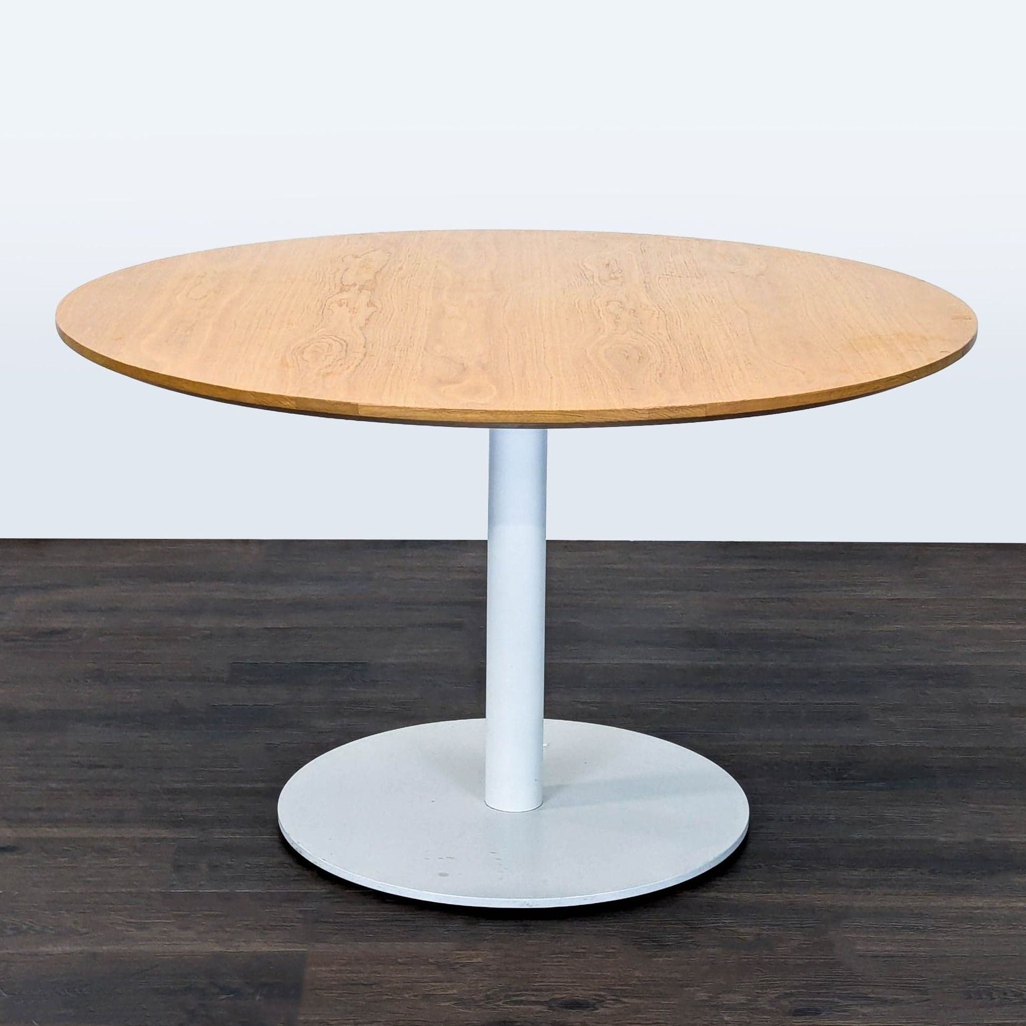Blu Dot Modern Round Dining Set with 5 Racer Upholstered Chairs - Thumbnail 2